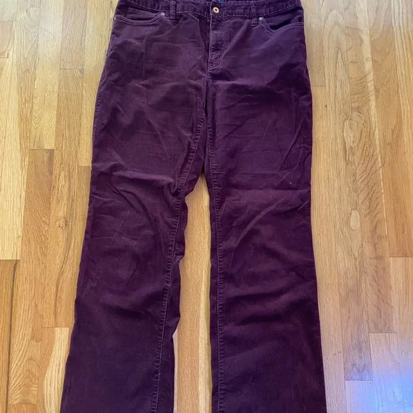 Lands End Burgundy Corduroy Pants - Picture 2 of 9